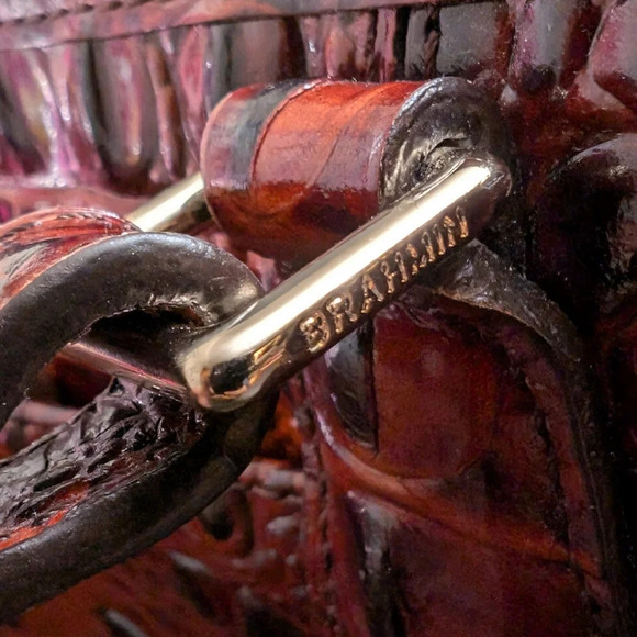 Brahmin Mini Asher Eastwood Croc-Embossed Leather satchel. - Picture 4 of 16